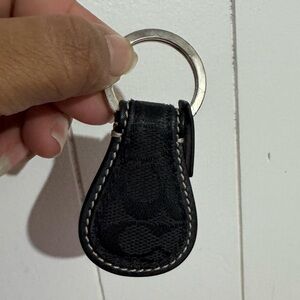 Coach Black Signature Key Holder